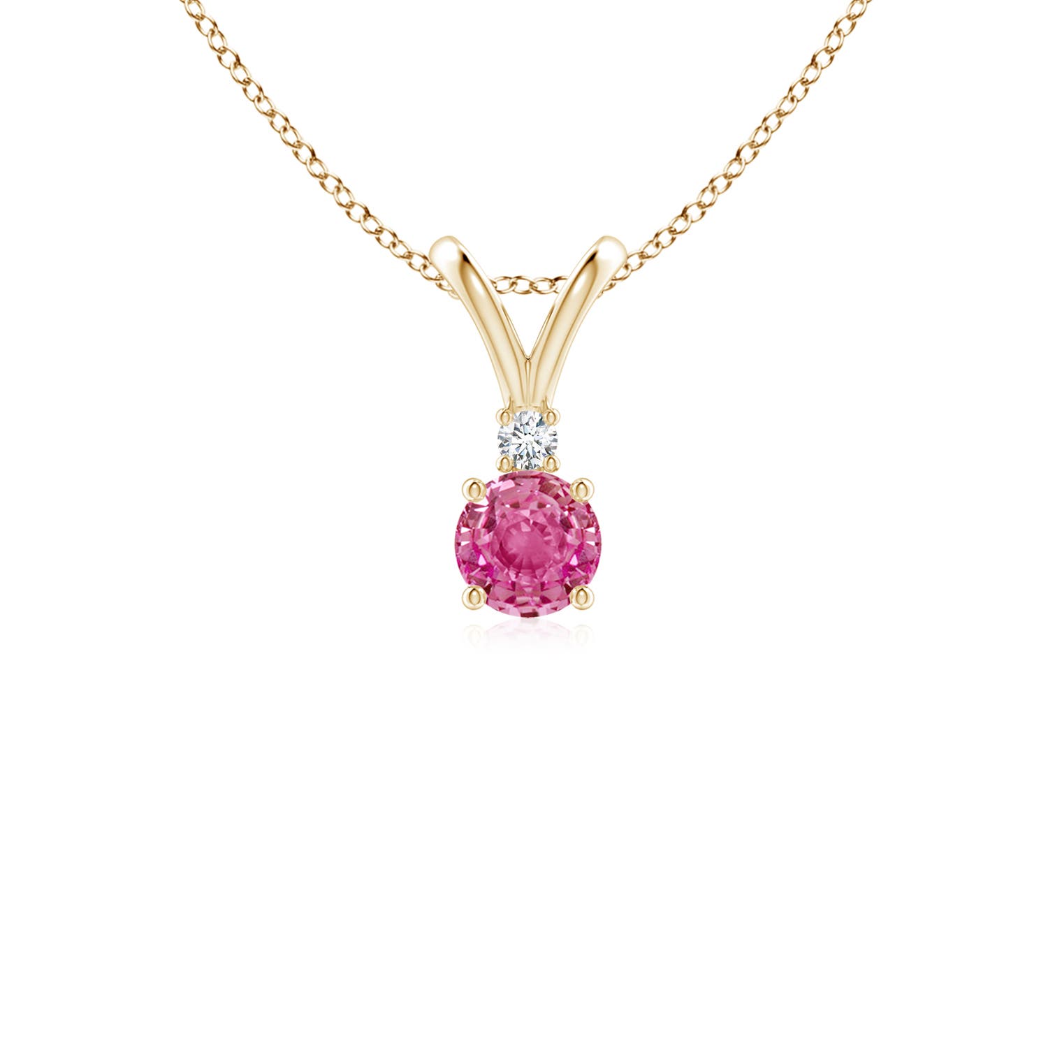 AAA - Pink Sapphire / 0.34 CT / 14 KT Yellow Gold