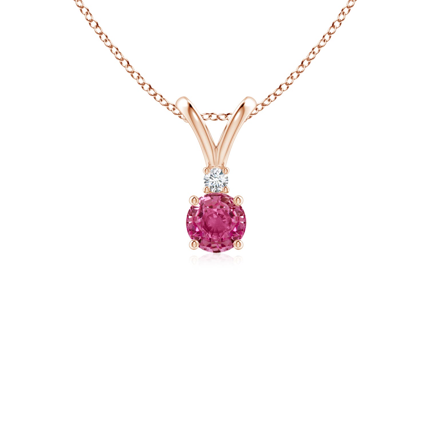 AAAA - Pink Sapphire / 0.34 CT / 14 KT Rose Gold