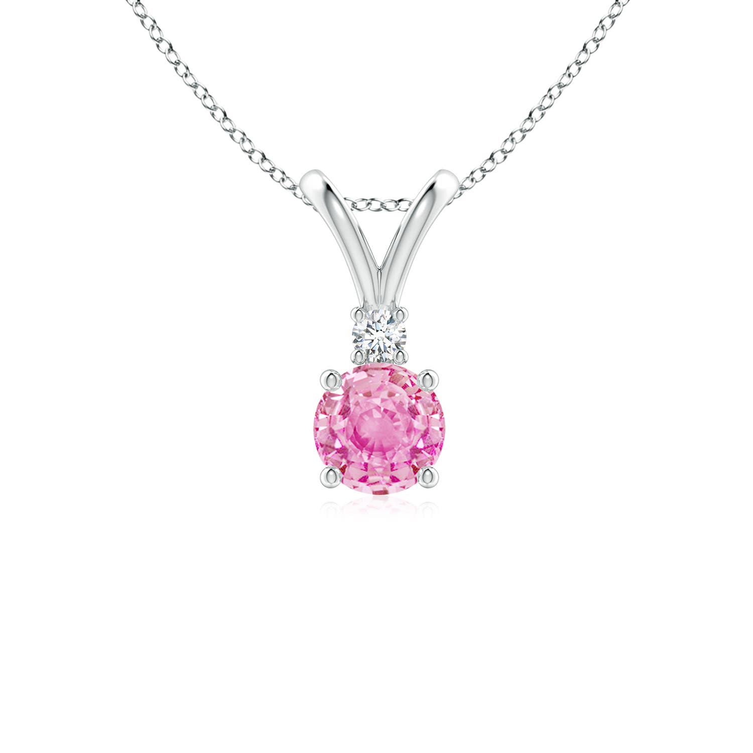 A - Pink Sapphire / 0.63 CT / 14 KT White Gold