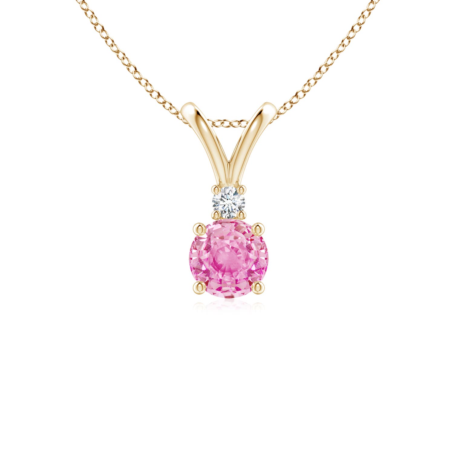 A - Pink Sapphire / 0.63 CT / 14 KT Yellow Gold