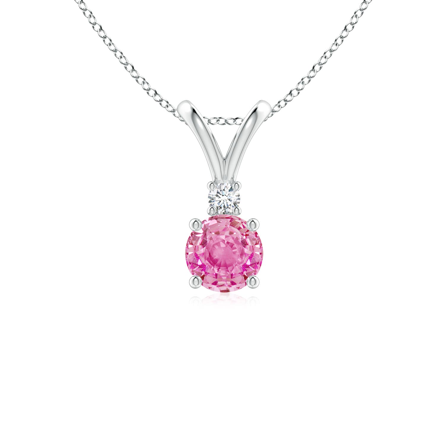 AA - Pink Sapphire / 0.63 CT / 14 KT White Gold