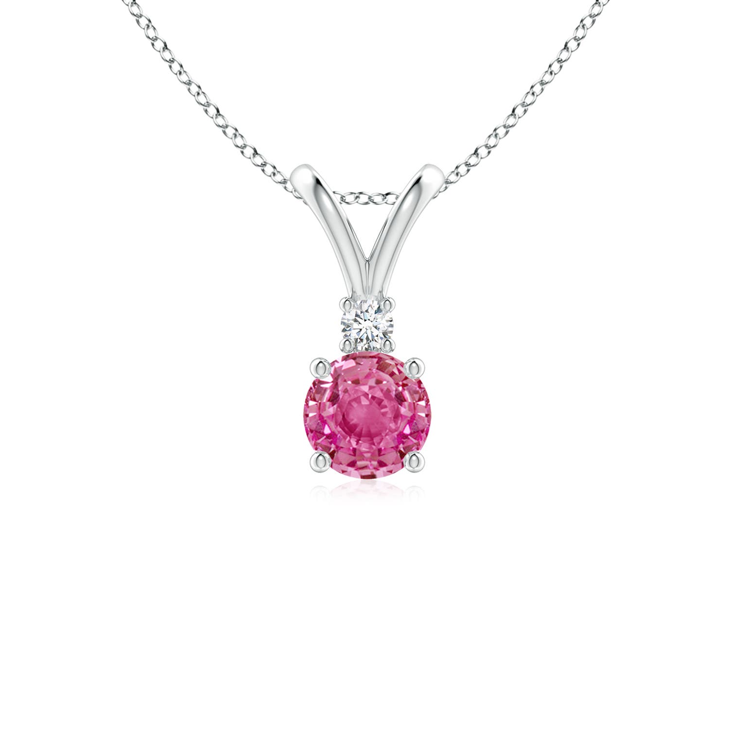 AAA - Pink Sapphire / 0.63 CT / 14 KT White Gold