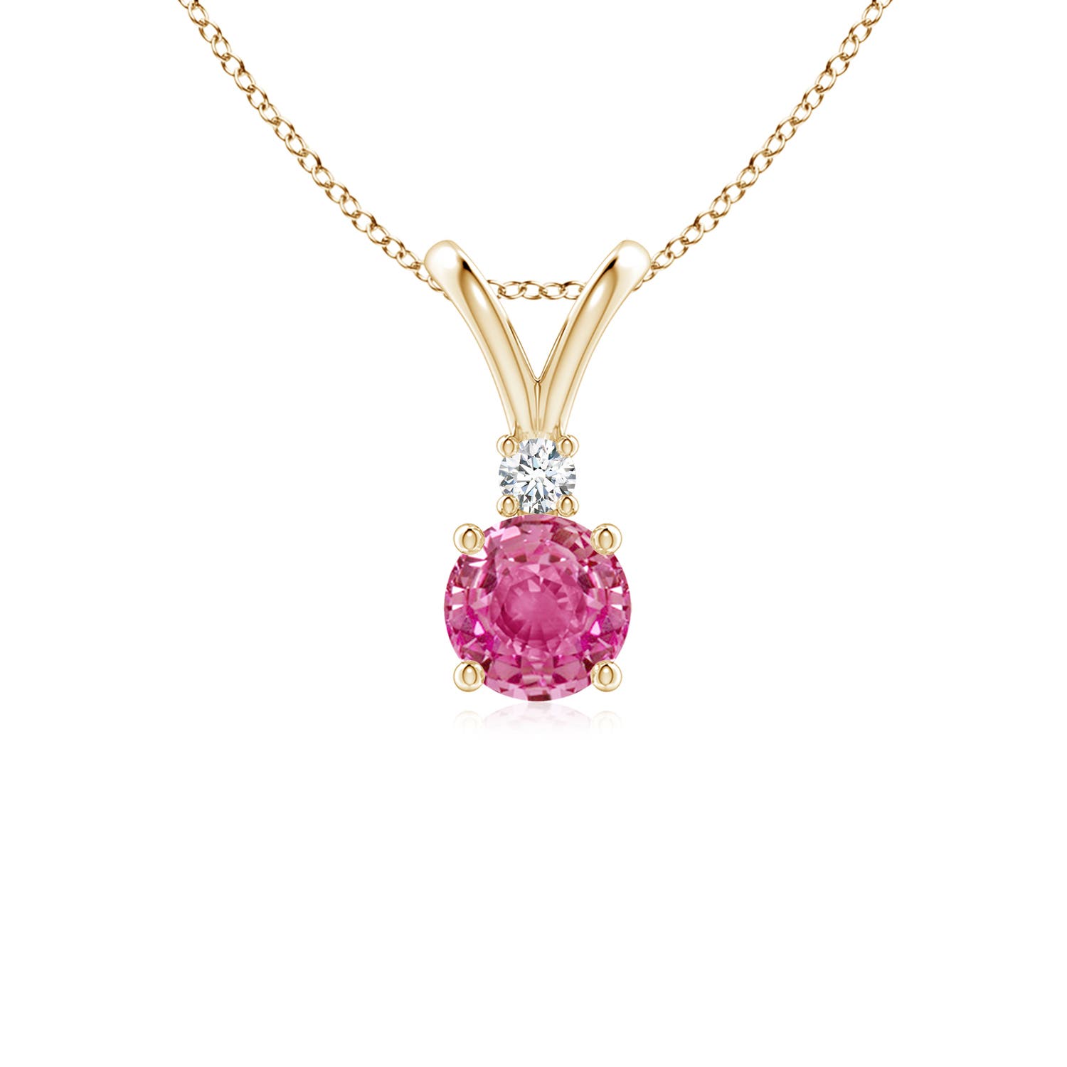 AAA - Pink Sapphire / 0.63 CT / 14 KT Yellow Gold