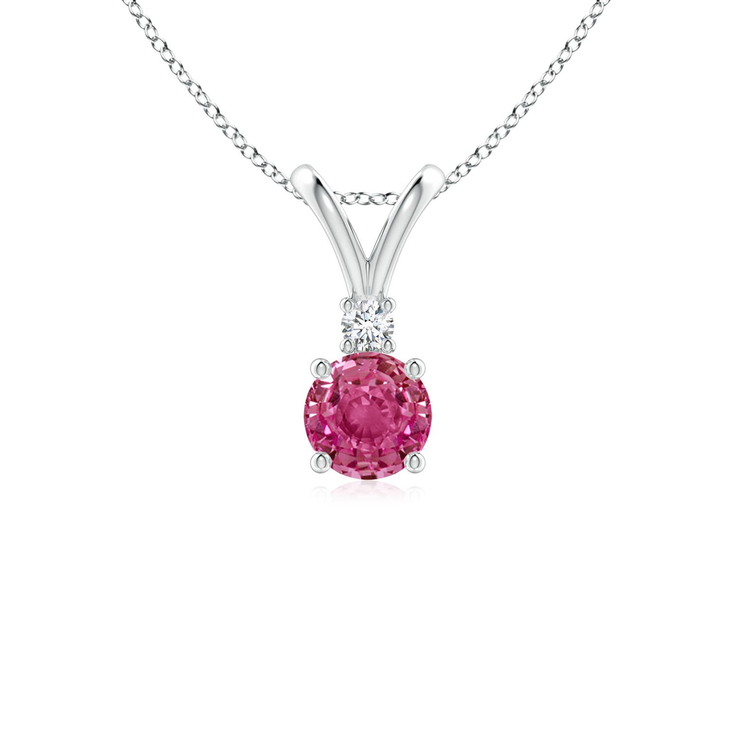 AAAA - Pink Sapphire / 0.63 CT / 14 KT White Gold