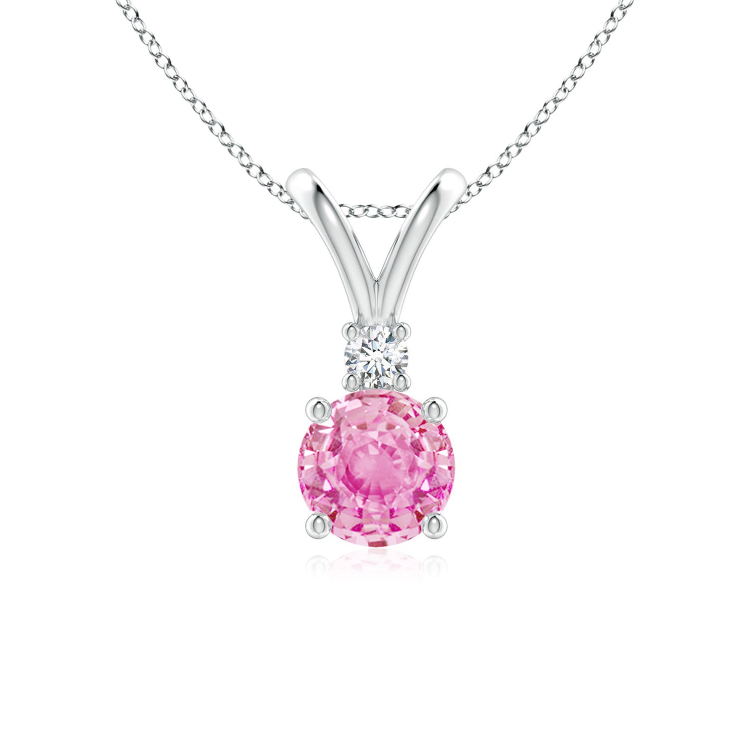 A - Pink Sapphire / 1.04 CT / 14 KT White Gold