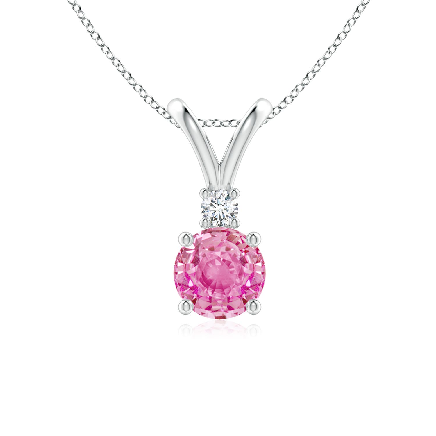 AA - Pink Sapphire / 1.04 CT / 14 KT White Gold