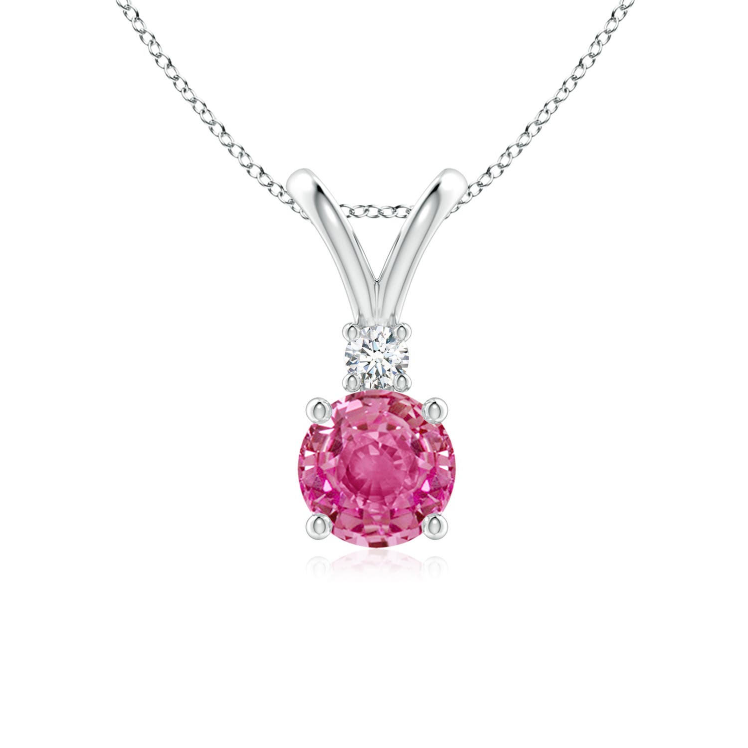 AAA - Pink Sapphire / 1.04 CT / 14 KT White Gold