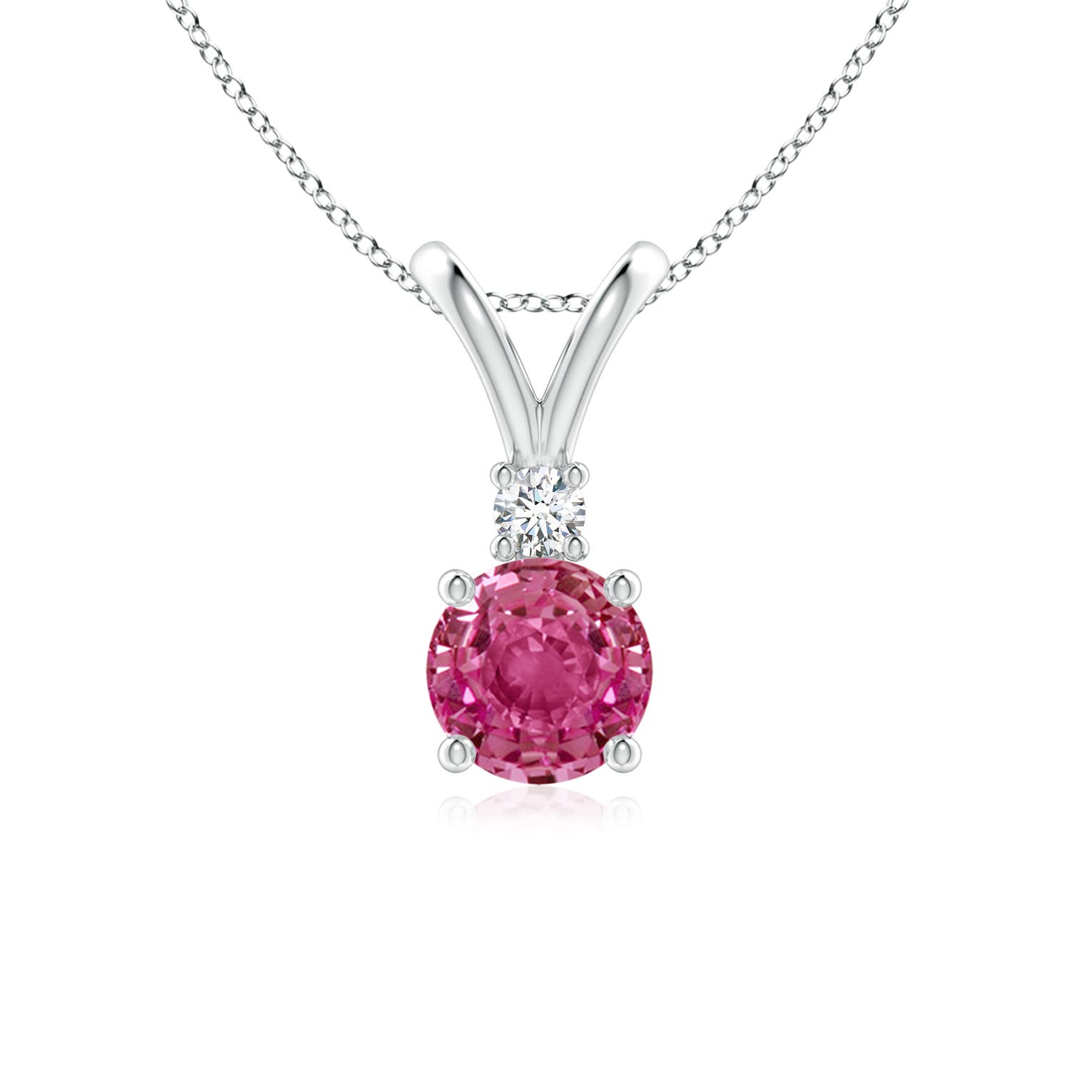 AAAA - Pink Sapphire / 1.04 CT / 14 KT White Gold