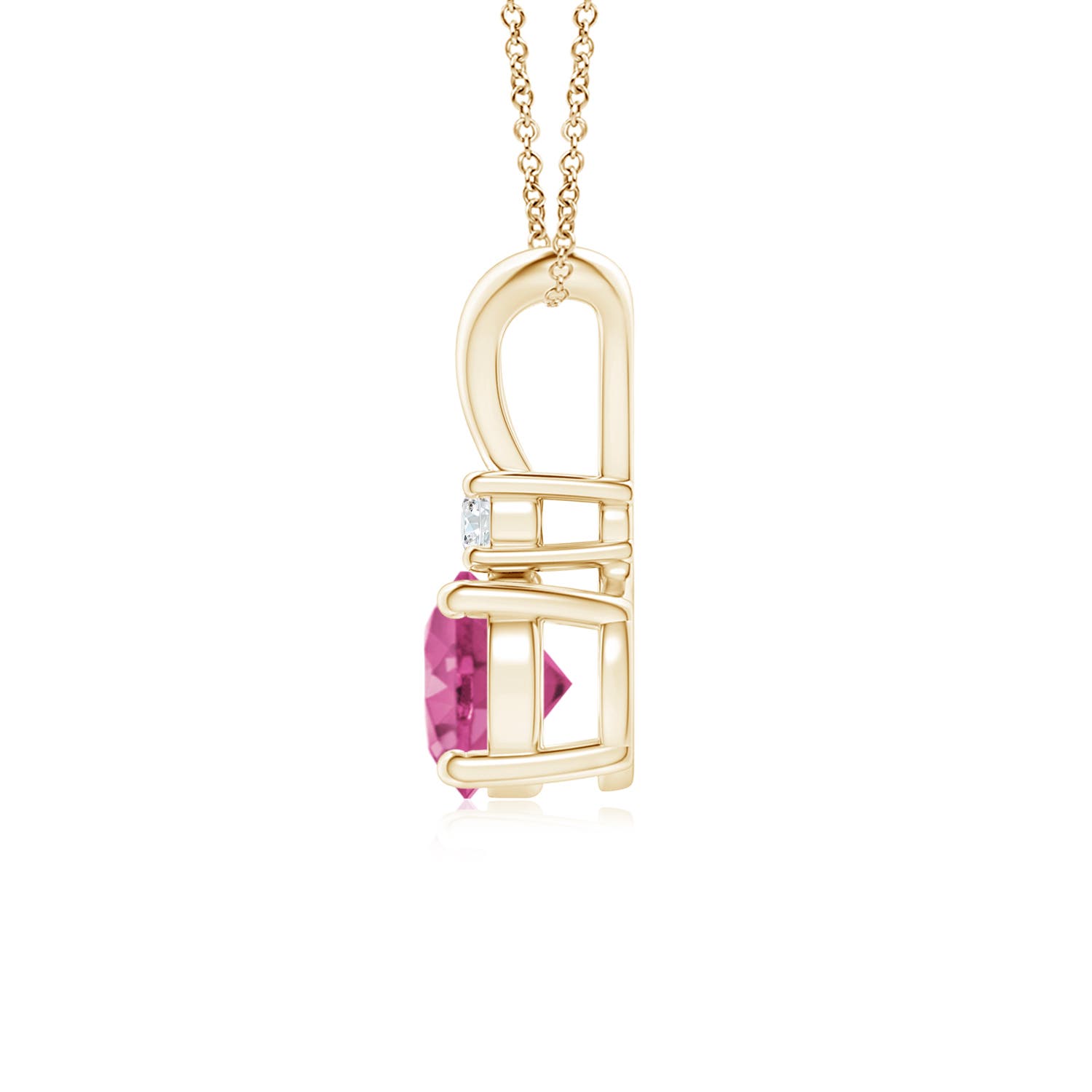 AAAA - Pink Sapphire / 1.04 CT / 14 KT Yellow Gold