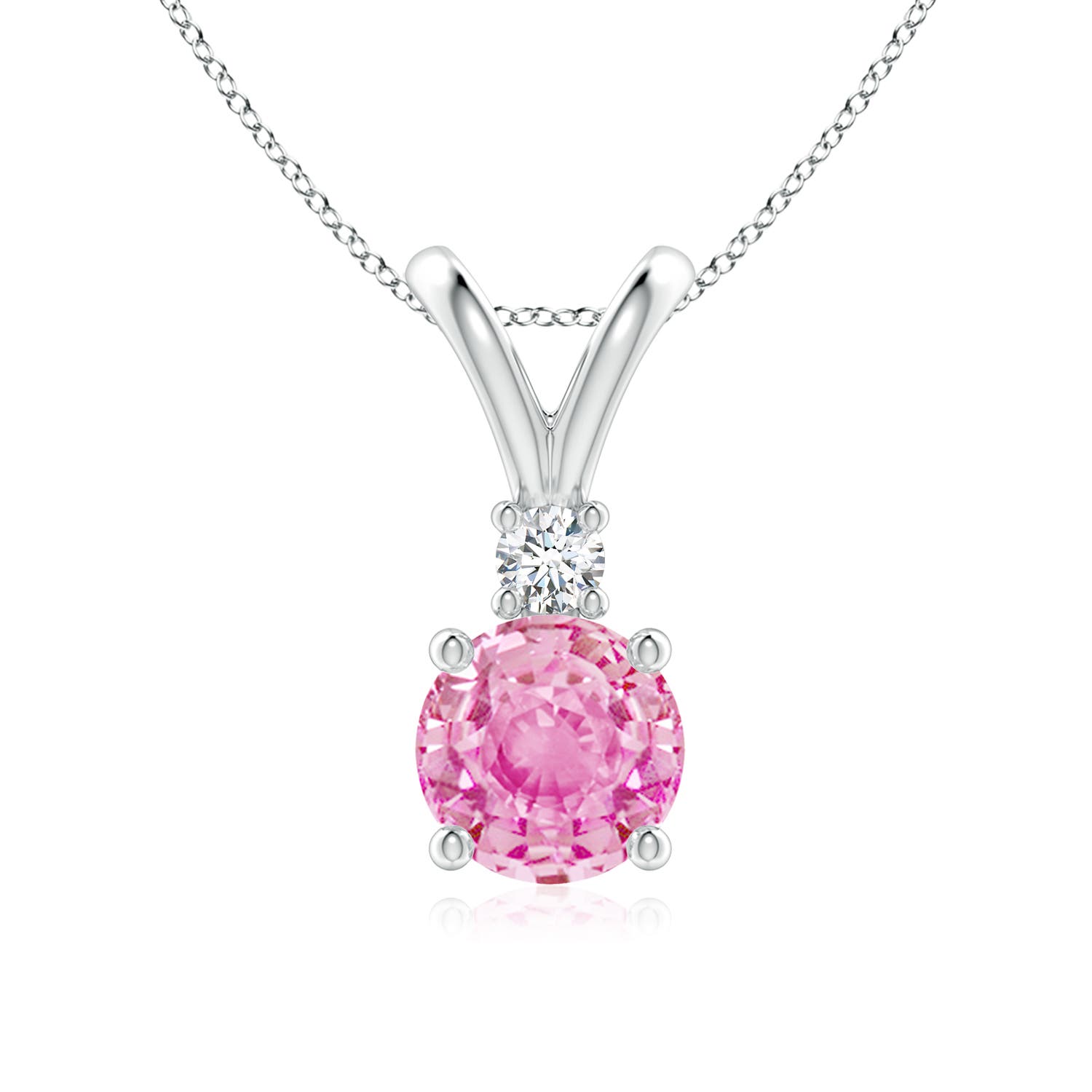 A - Pink Sapphire / 1.67 CT / 14 KT White Gold