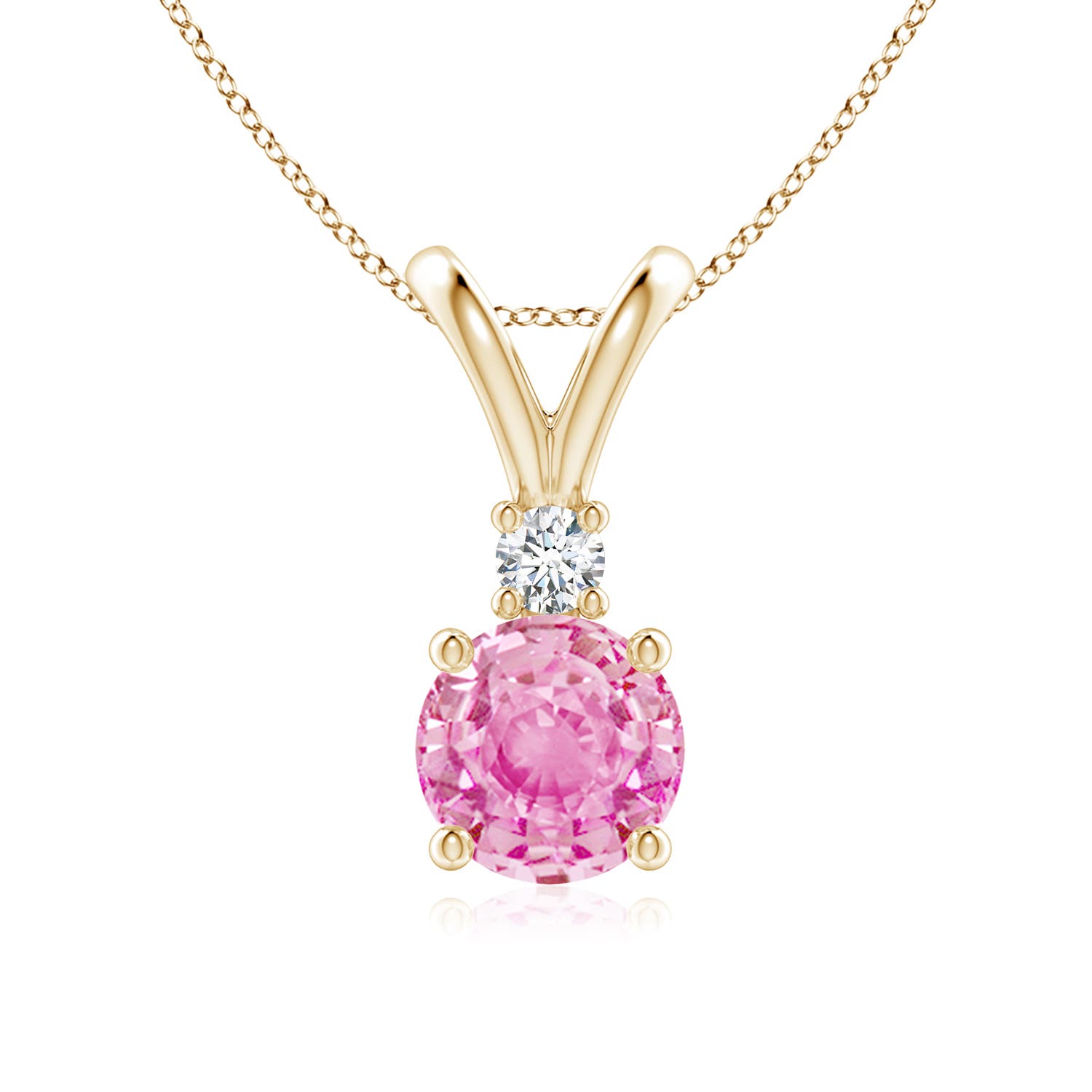 A - Pink Sapphire / 1.67 CT / 14 KT Yellow Gold