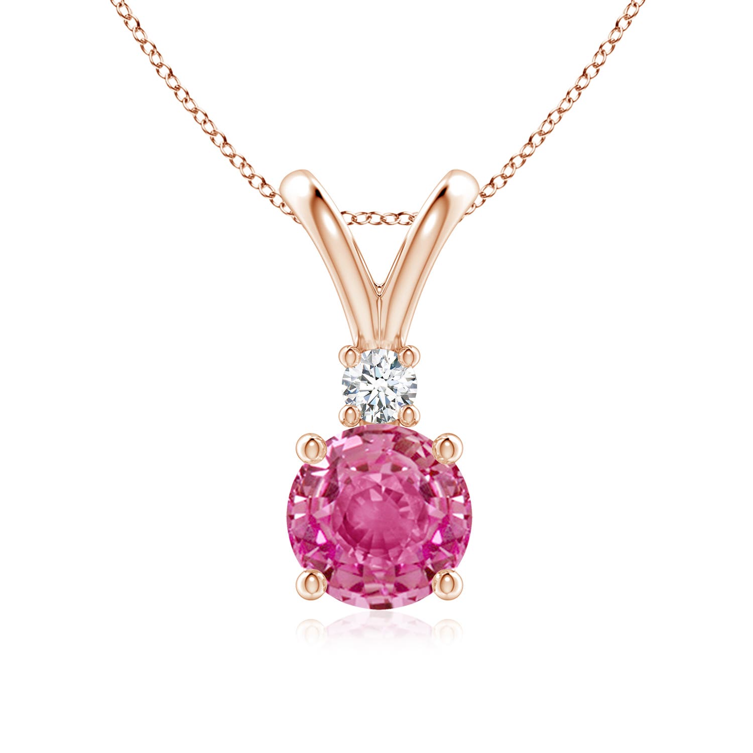 AAA - Pink Sapphire / 1.67 CT / 14 KT Rose Gold