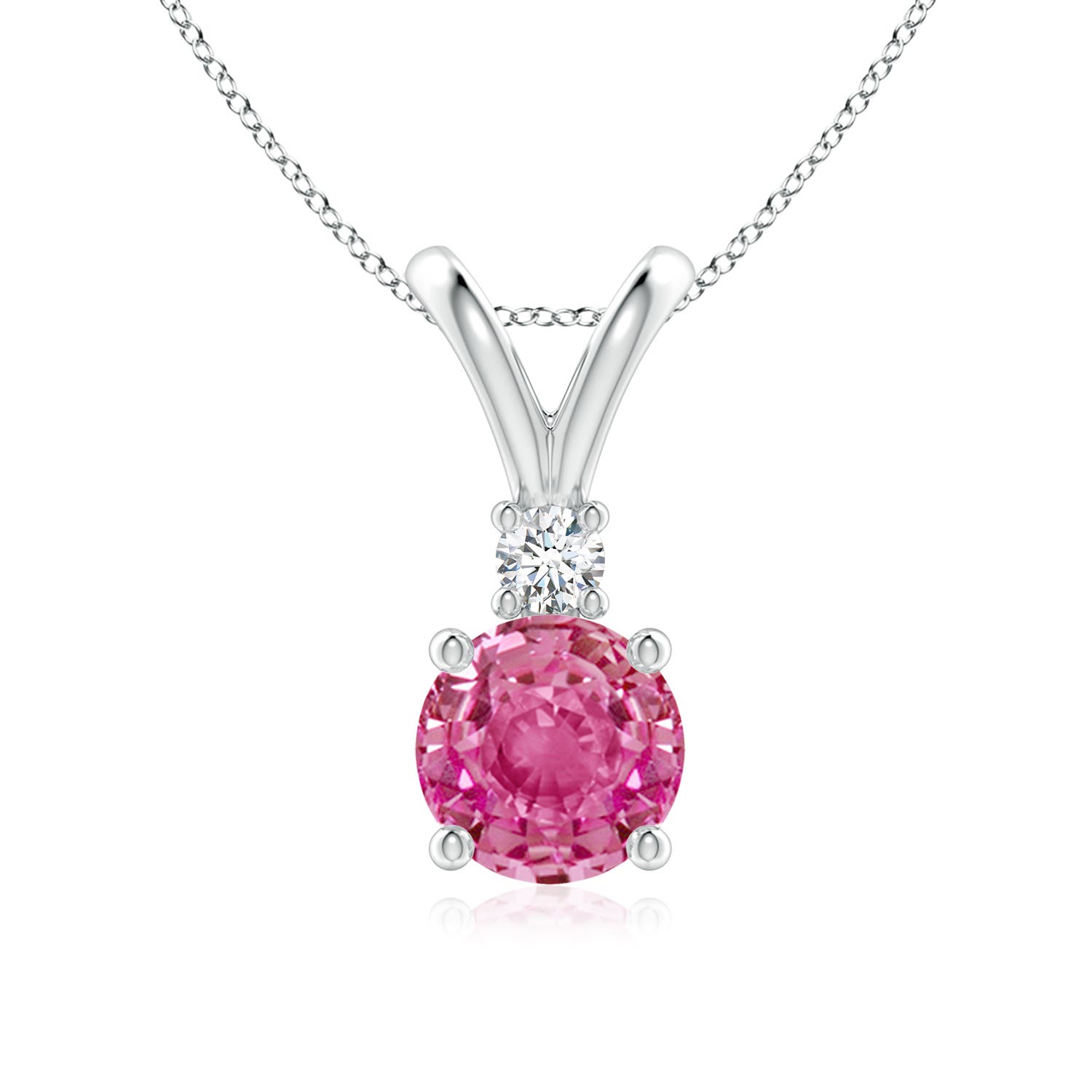AAA - Pink Sapphire / 1.67 CT / 14 KT White Gold