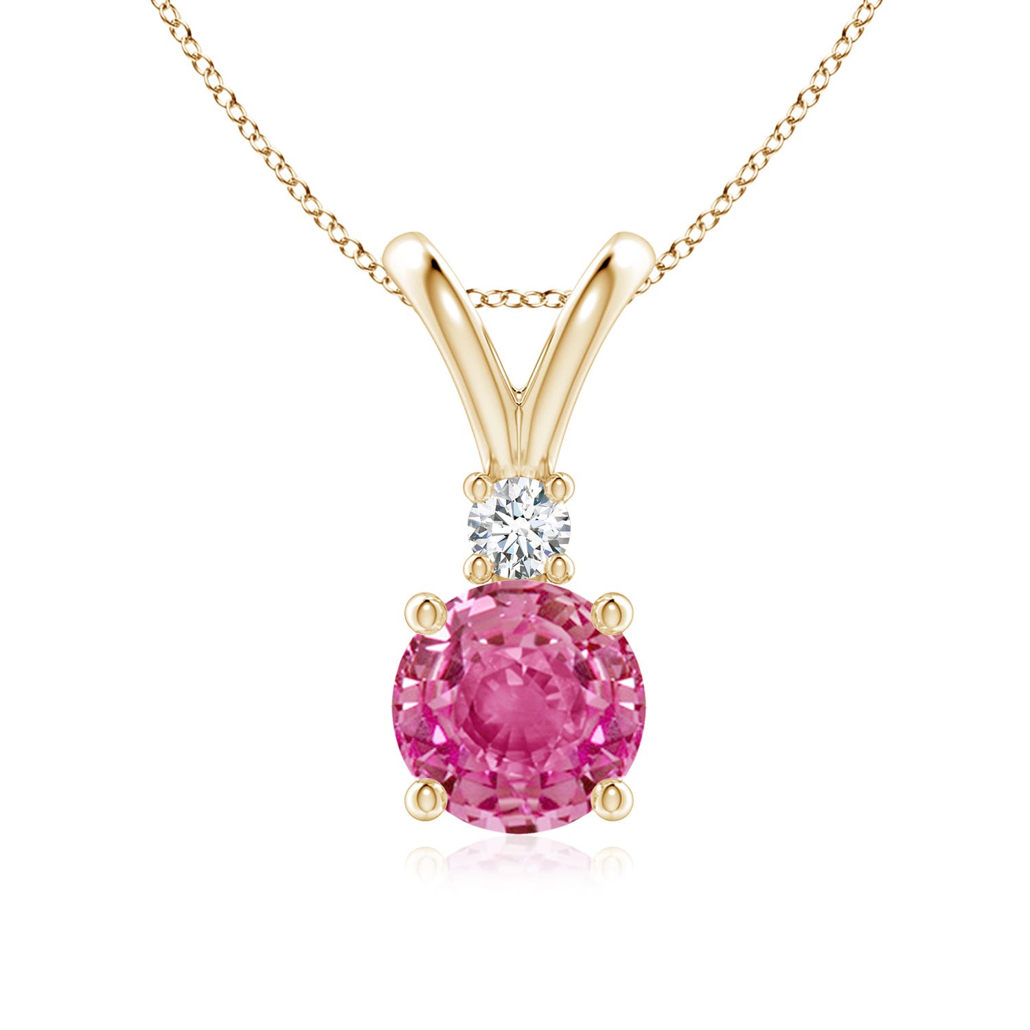 AAA - Pink Sapphire / 1.67 CT / 14 KT Yellow Gold