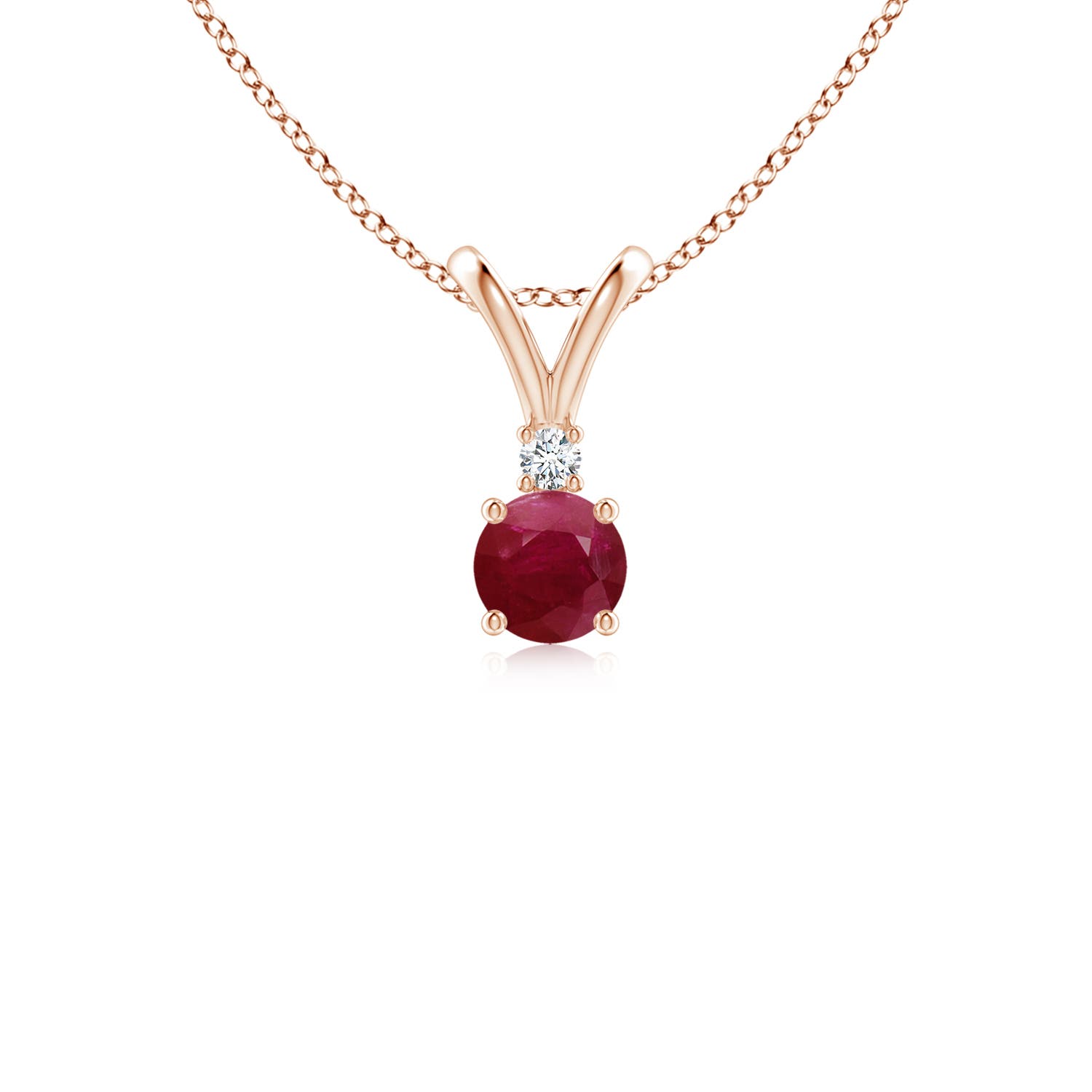 A - Ruby / 0.35 CT / 14 KT Rose Gold