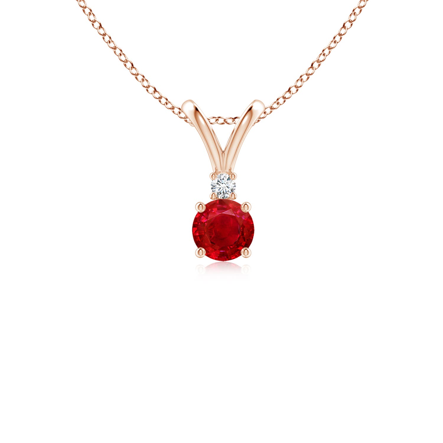 AAA - Ruby / 0.35 CT / 14 KT Rose Gold