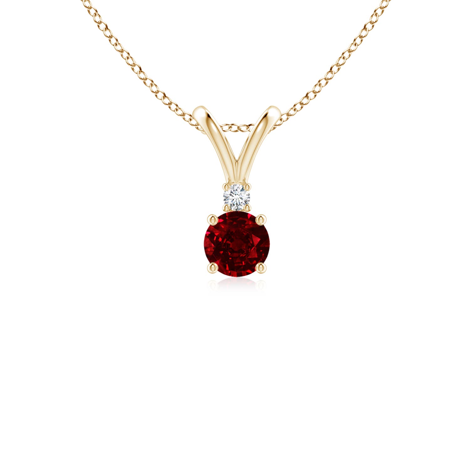 Classic Round Ruby Solitaire Pendant