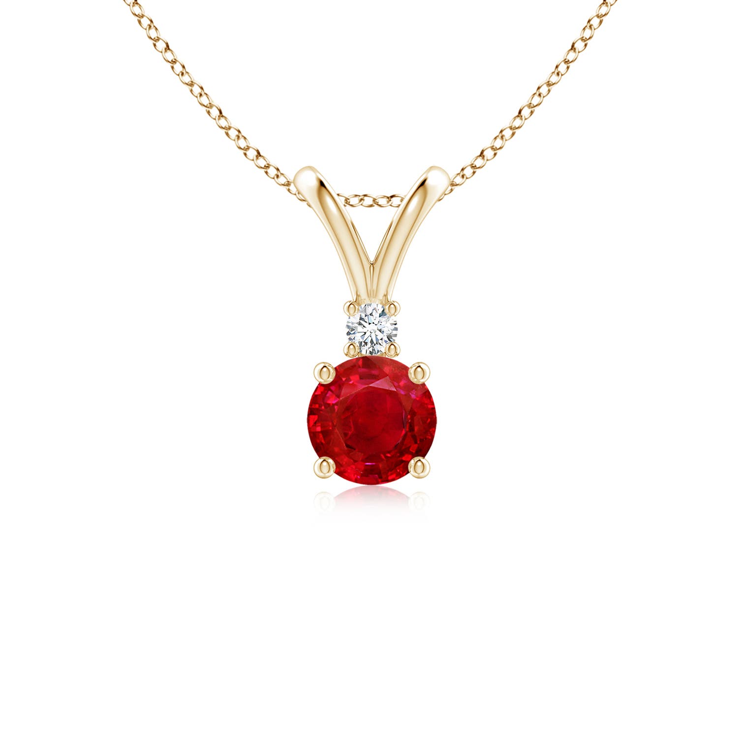 AAA - Ruby / 0.63 CT / 14 KT Yellow Gold