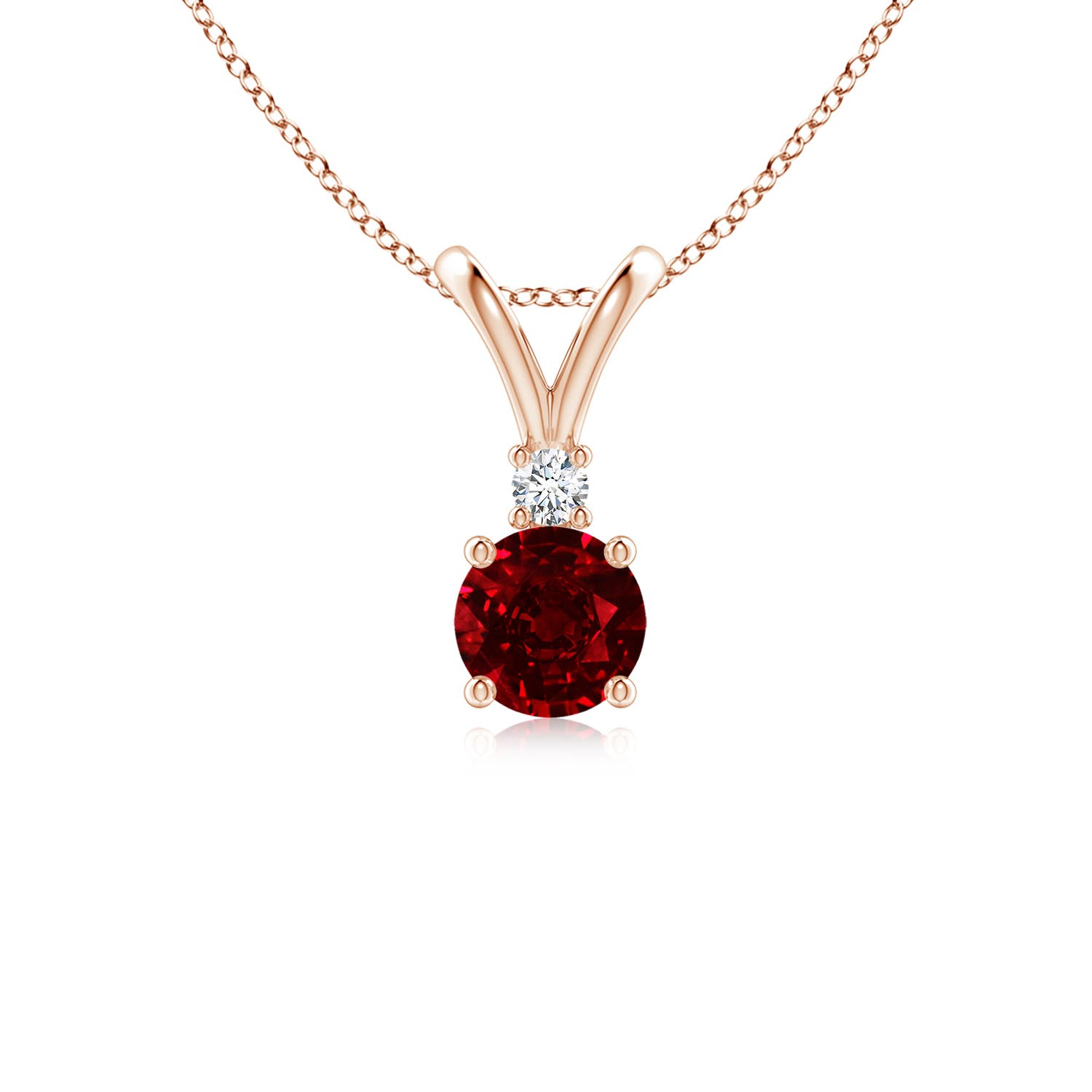 AAAA - Ruby / 0.63 CT / 14 KT Rose Gold