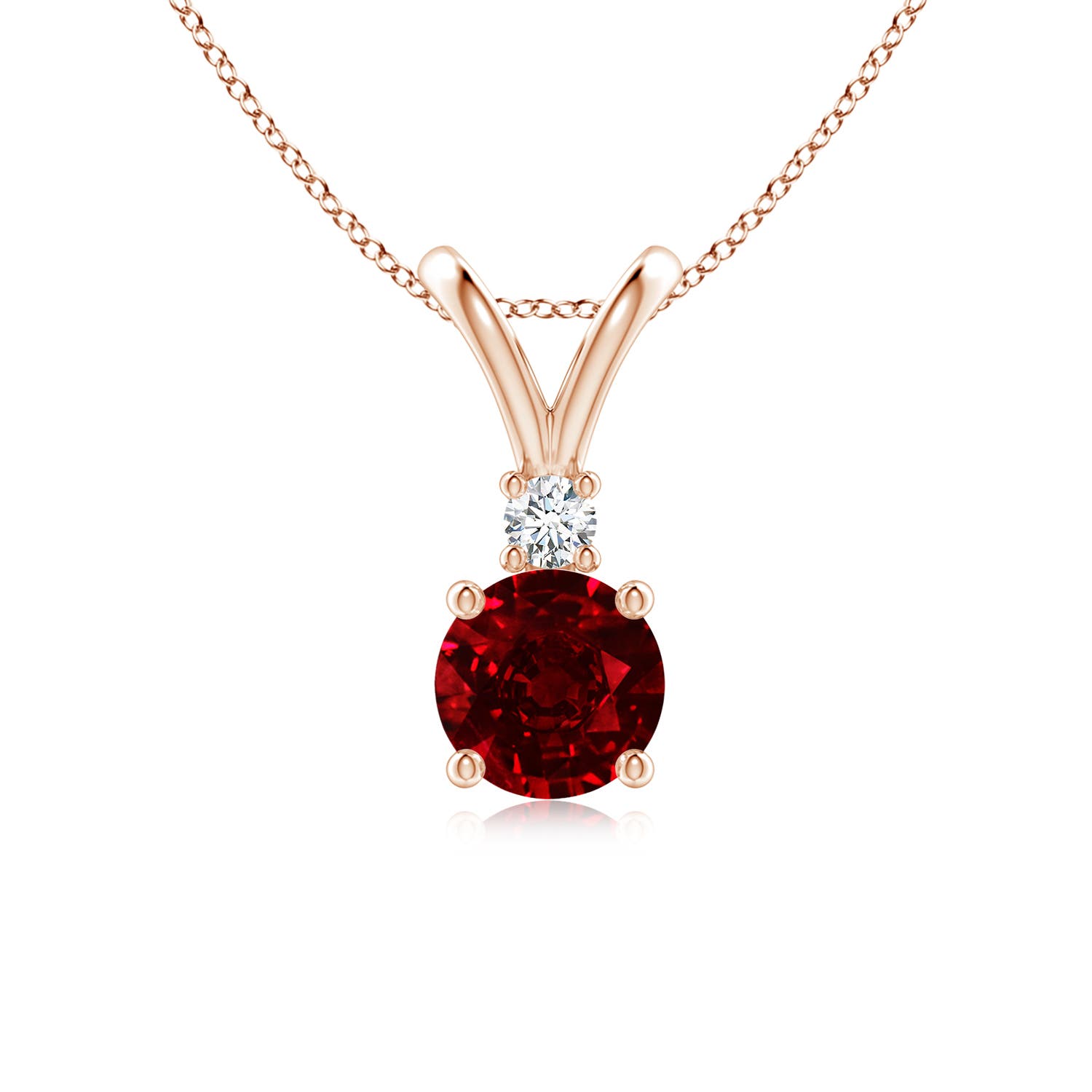 AAAA - Ruby / 1.04 CT / 14 KT Rose Gold