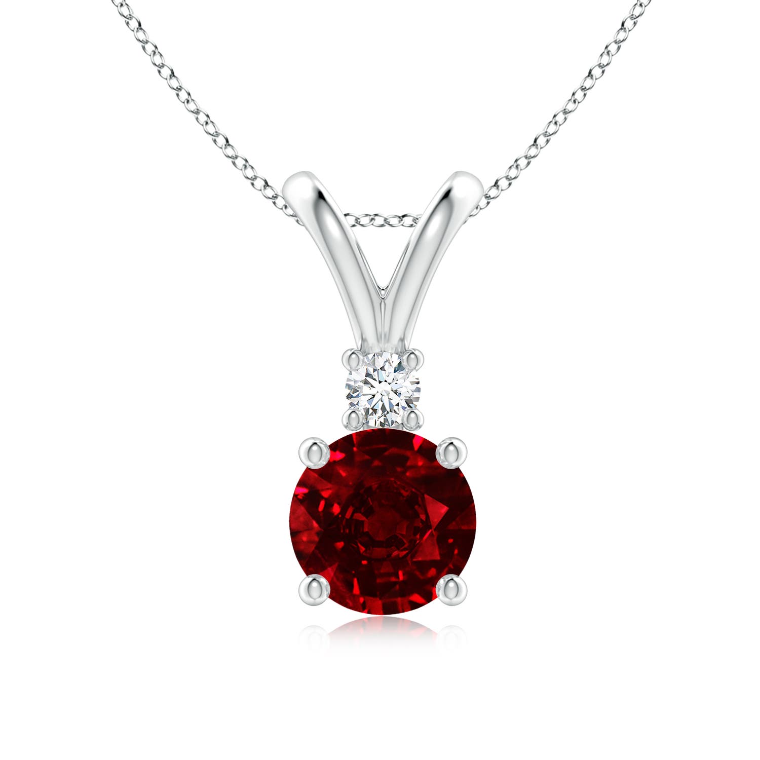 AAAA - Ruby / 1.47 CT / 14 KT White Gold