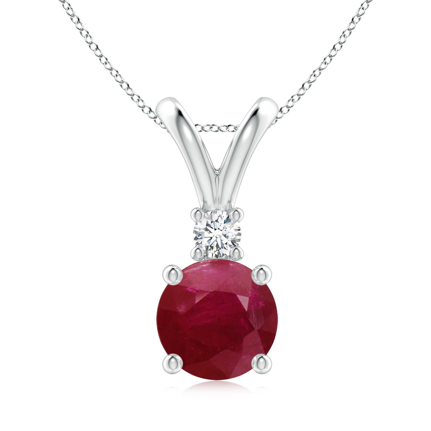 A - Ruby / 2.2 CT / 14 KT White Gold