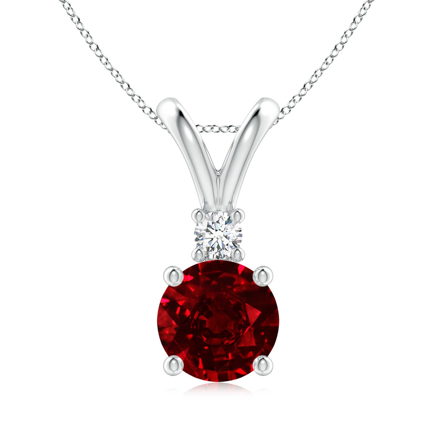 AAAA - Ruby / 2.2 CT / 14 KT White Gold