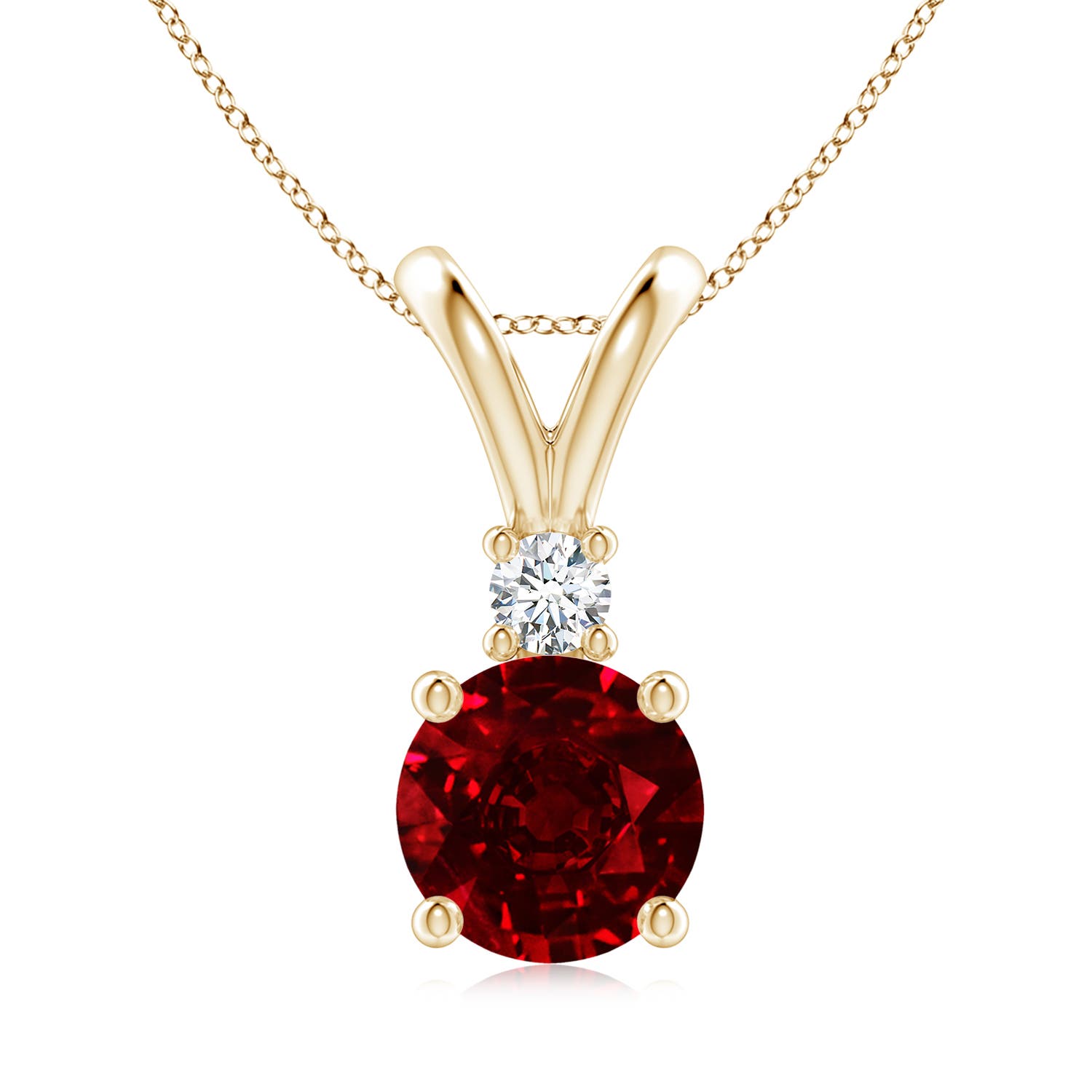 AAAA - Ruby / 2.2 CT / 14 KT Yellow Gold