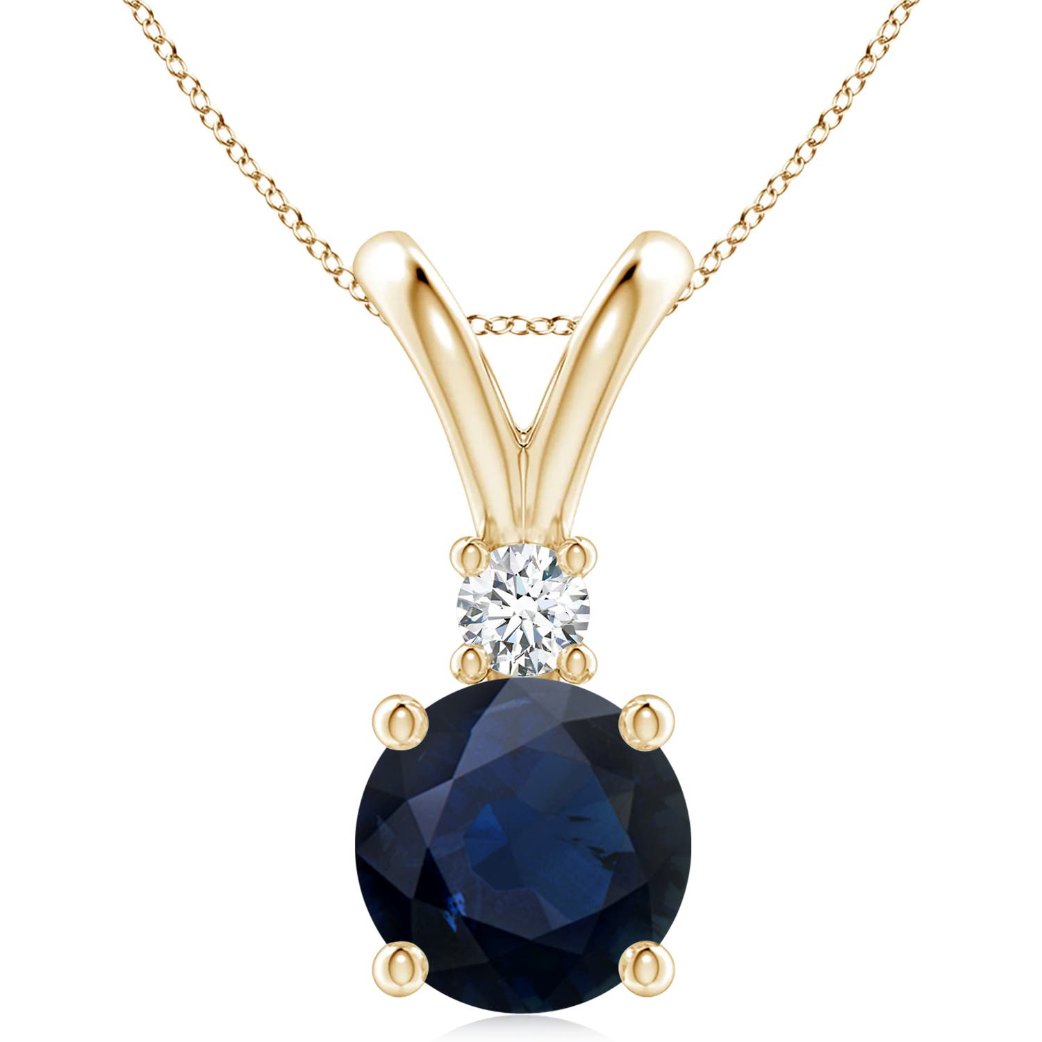 Image Representation of the Yellow Gold Blue Sapphire Necklaces & Pendants