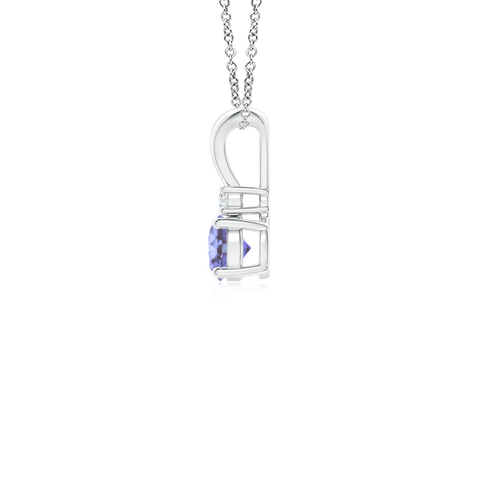 4mm AA Round Tanzanite Solitaire V-Bale Pendant with Diamond in P950 Platinum side 199