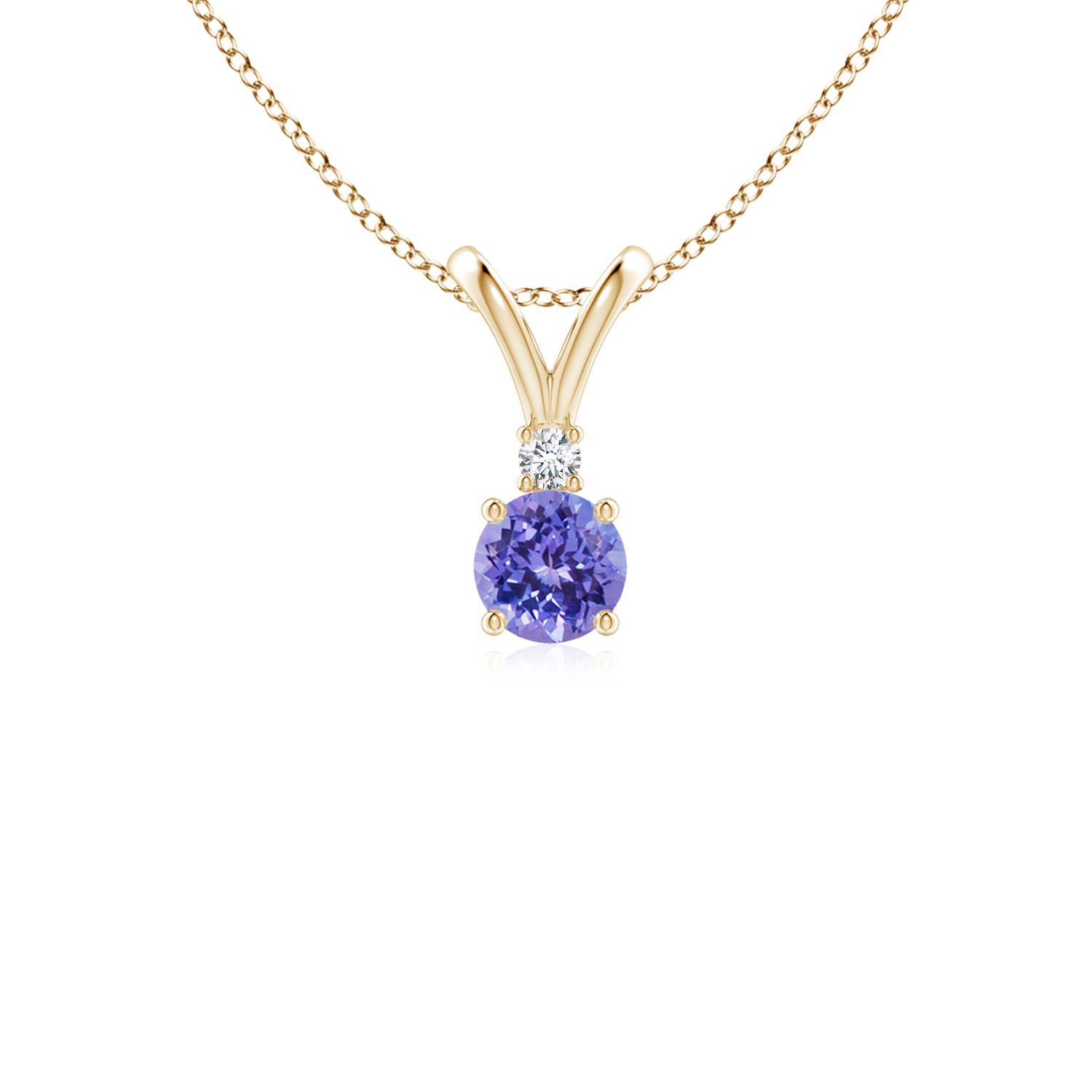 AAA - Tanzanite / 0.26 CT / 14 KT Yellow Gold