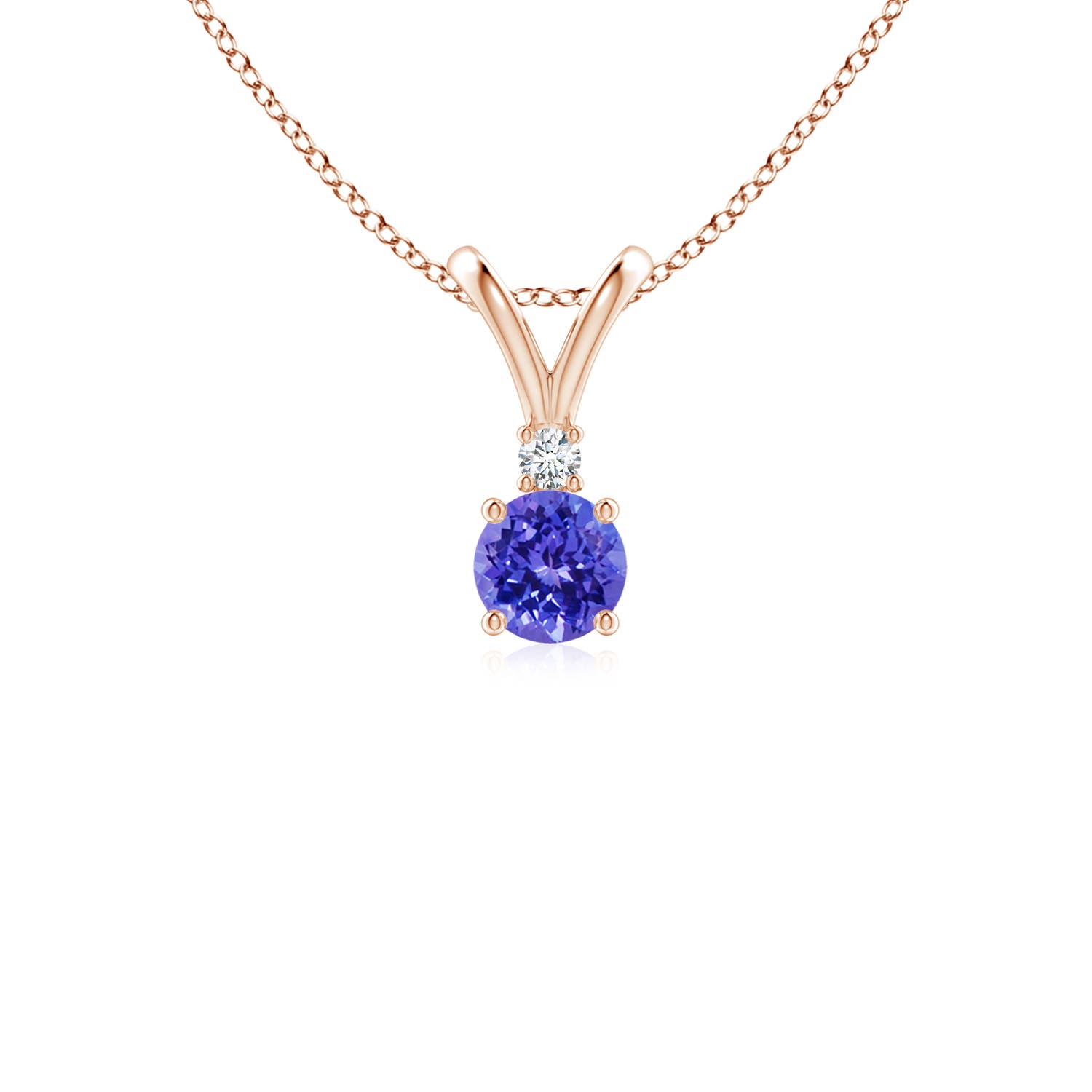 AAAA - Tanzanite / 0.26 CT / 14 KT Rose Gold