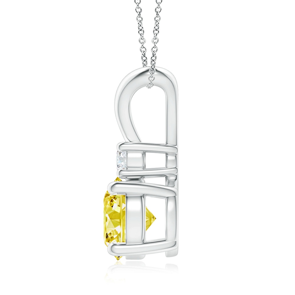 8mm AAAA Round Fancy Intense Yellow Diamond V-Bale Pendant in P950 Platinum side 199