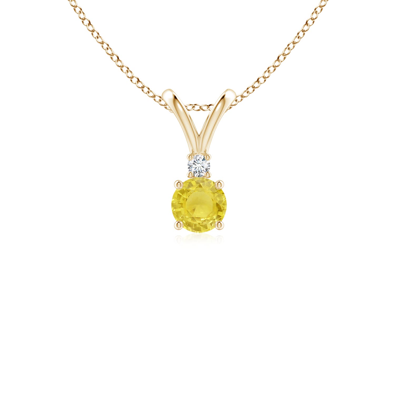 A - Yellow Sapphire / 0.28 CT / 14 KT Yellow Gold