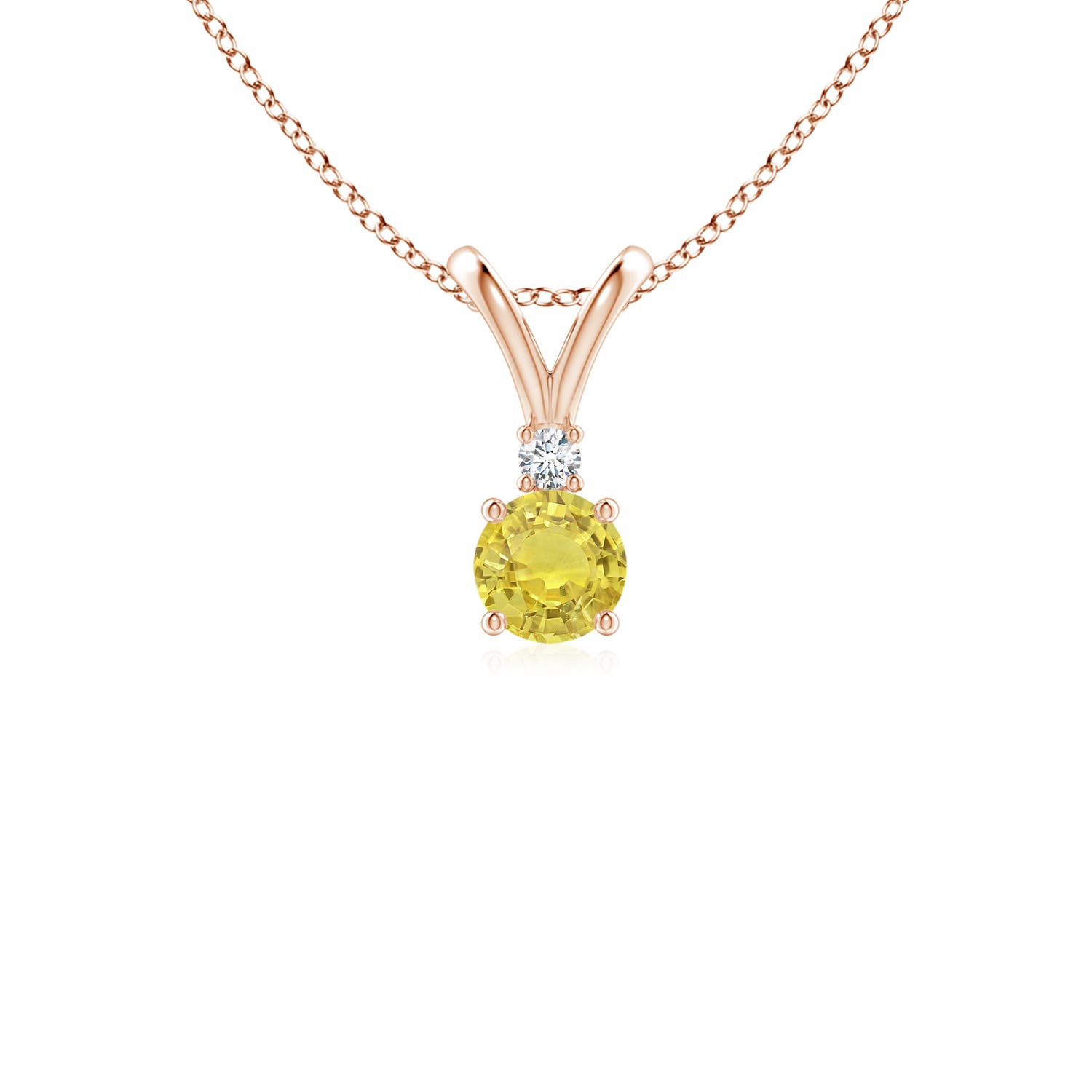 AA - Yellow Sapphire / 0.28 CT / 14 KT Rose Gold