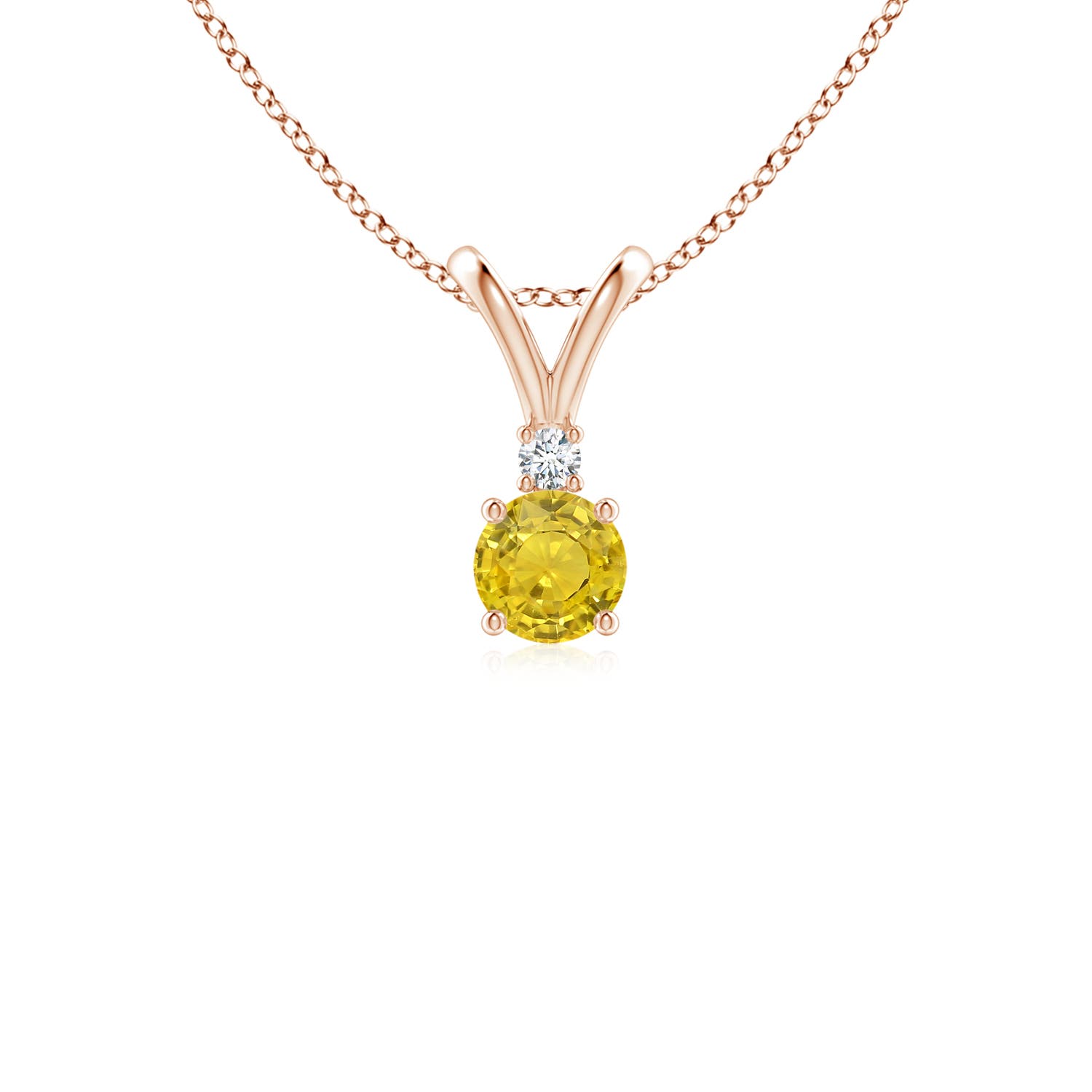 AAA - Yellow Sapphire / 0.28 CT / 14 KT Rose Gold