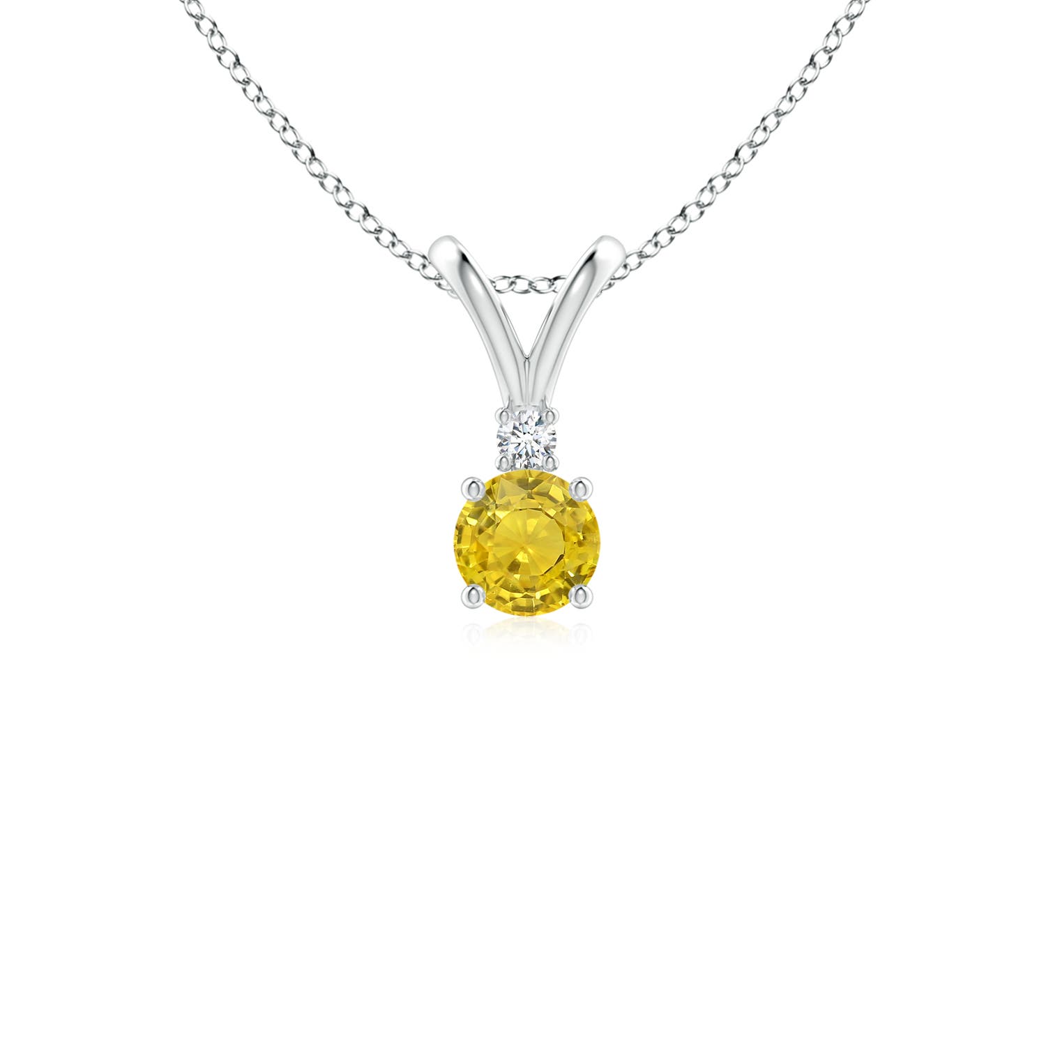 AAA - Yellow Sapphire / 0.28 CT / 14 KT White Gold