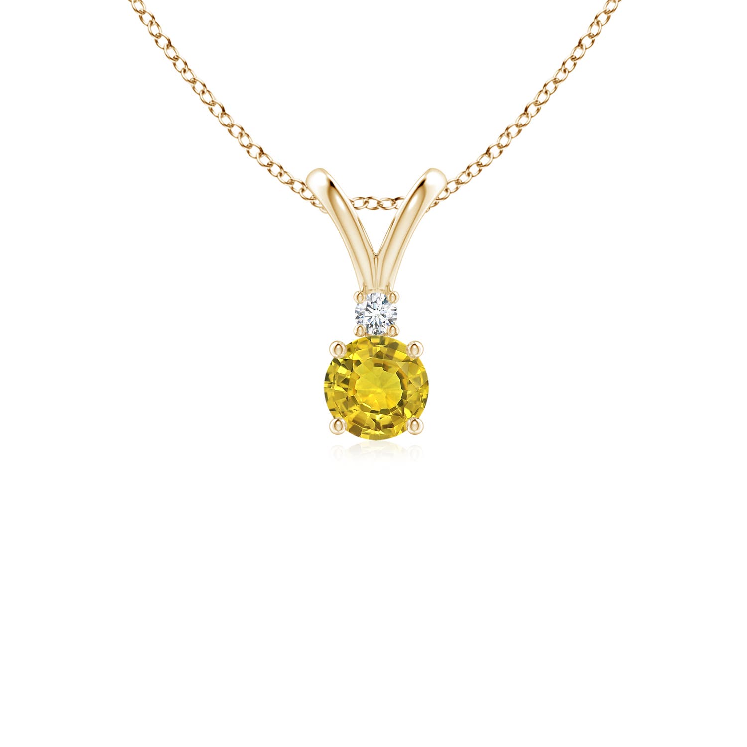 AAAA - Yellow Sapphire / 0.28 CT / 14 KT Yellow Gold