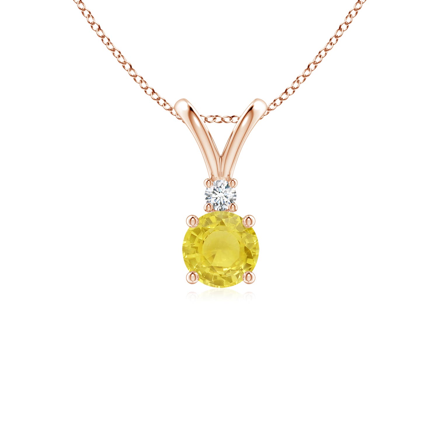 A - Yellow Sapphire / 0.56 CT / 14 KT Rose Gold