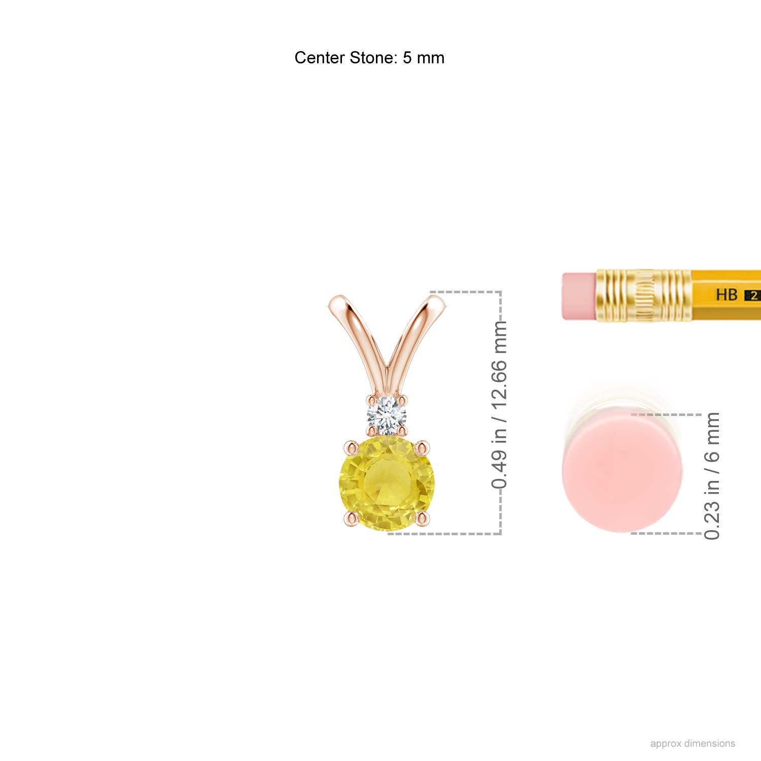 A - Yellow Sapphire / 0.56 CT / 14 KT Rose Gold