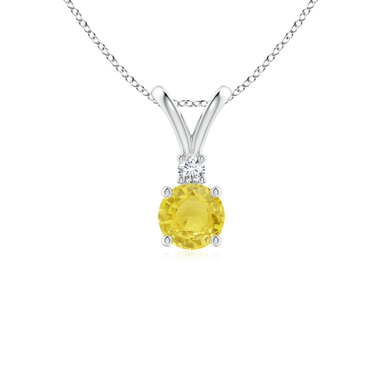 A - Yellow Sapphire / 0.56 CT / 14 KT White Gold