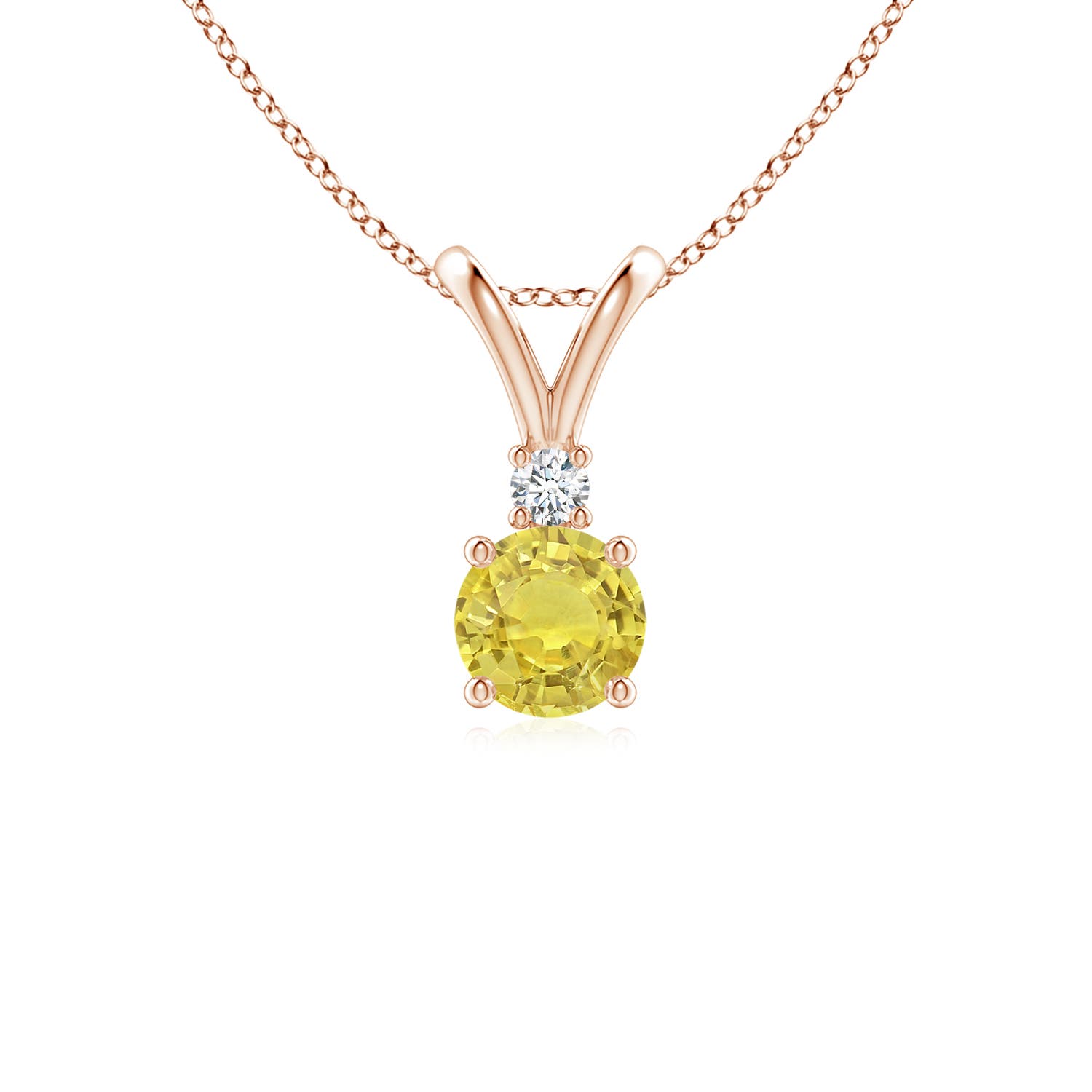 AA - Yellow Sapphire / 0.56 CT / 14 KT Rose Gold