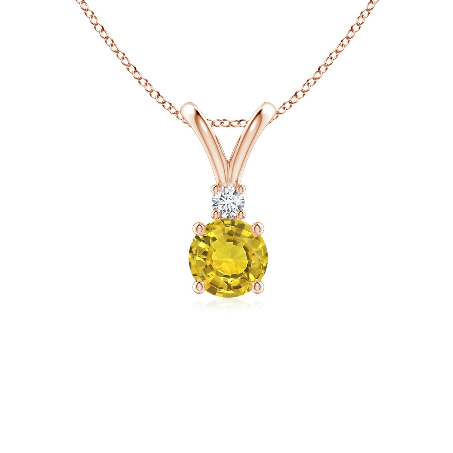 AAAA - Yellow Sapphire / 0.56 CT / 14 KT Rose Gold