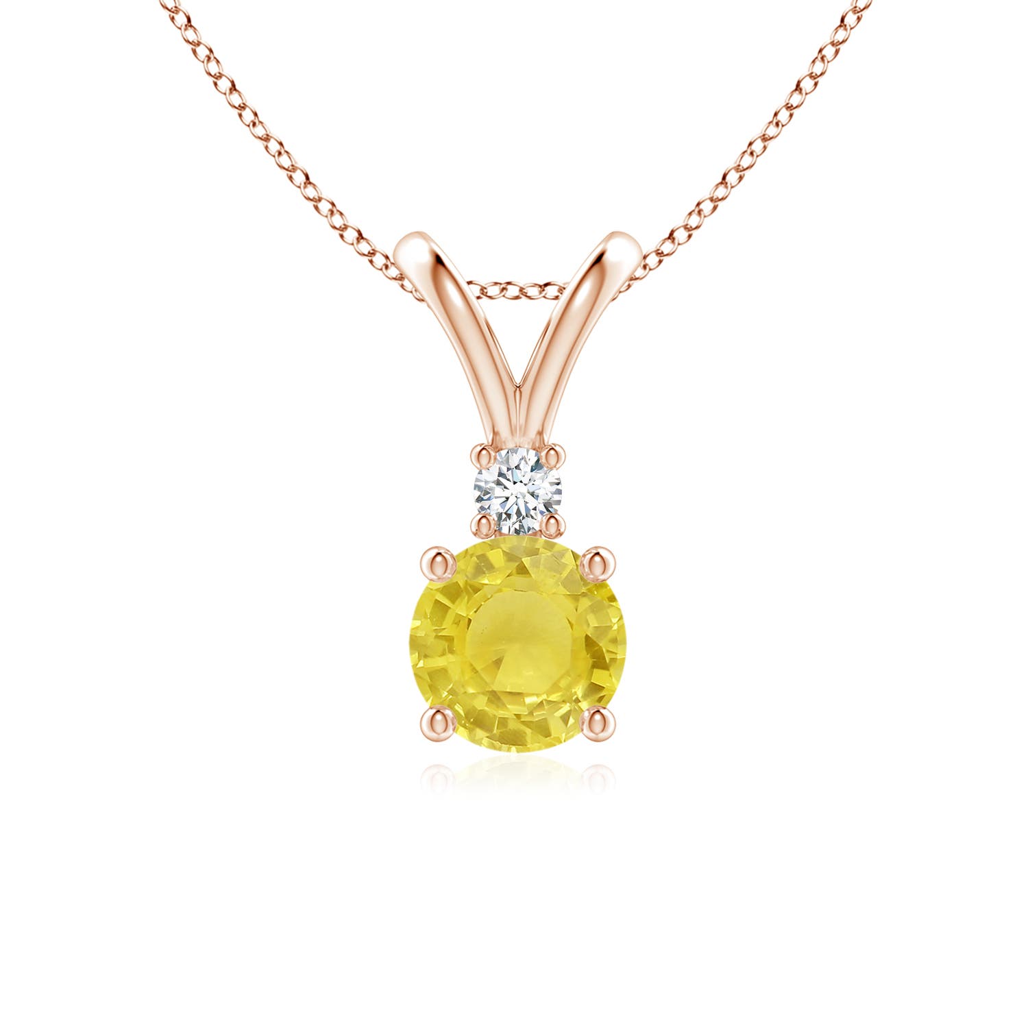 A - Yellow Sapphire / 1.04 CT / 14 KT Rose Gold