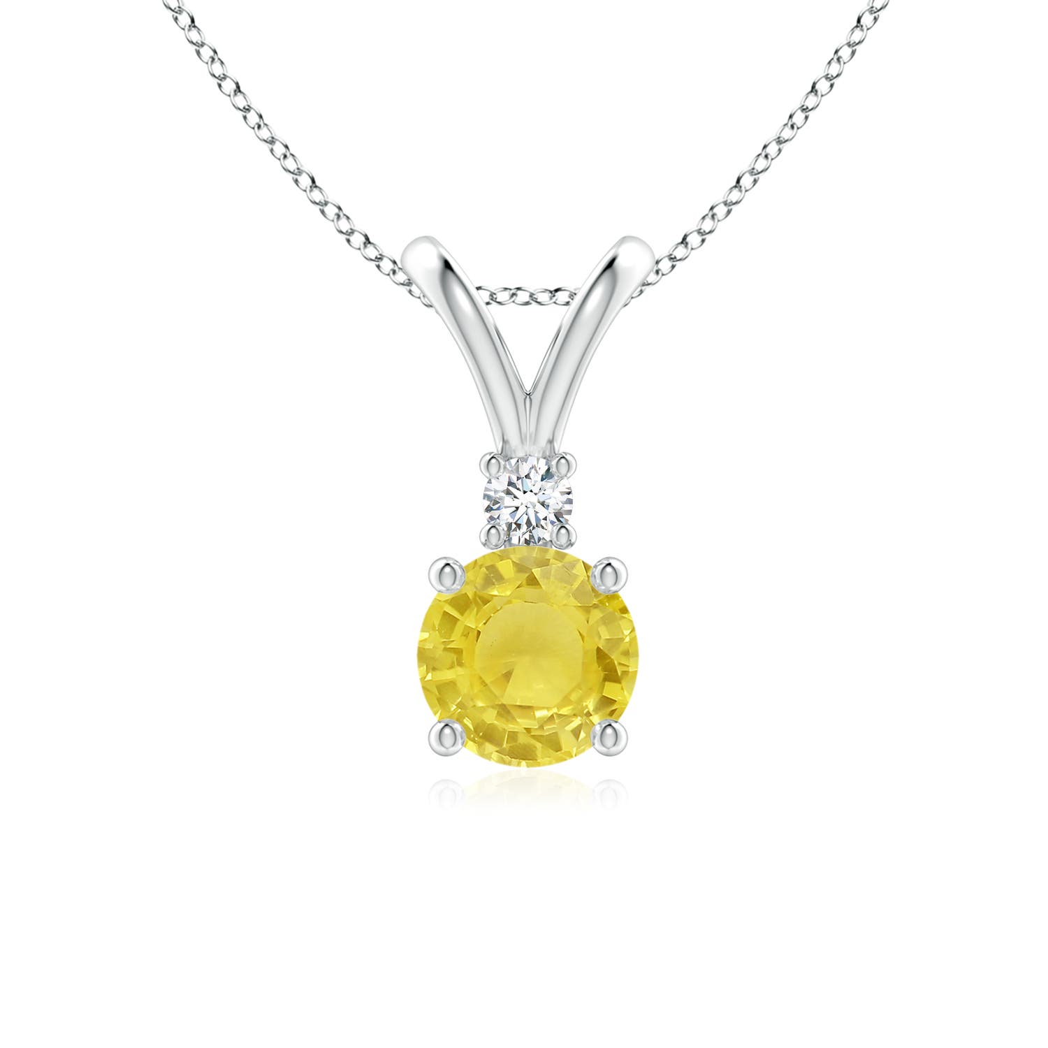 A - Yellow Sapphire / 1.04 CT / 14 KT White Gold