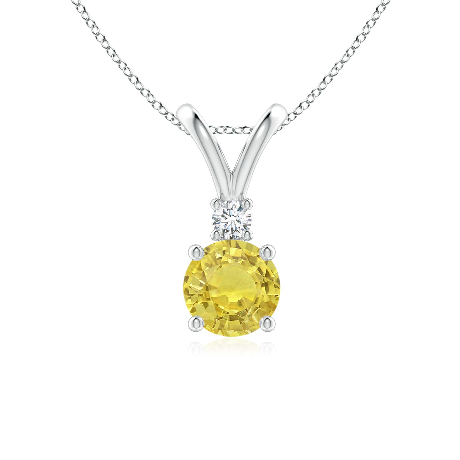 AA - Yellow Sapphire / 1.04 CT / 14 KT White Gold