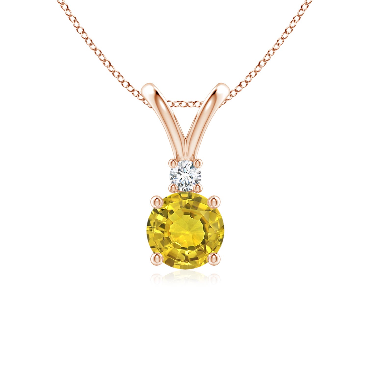 AAAA - Yellow Sapphire / 1.04 CT / 14 KT Rose Gold