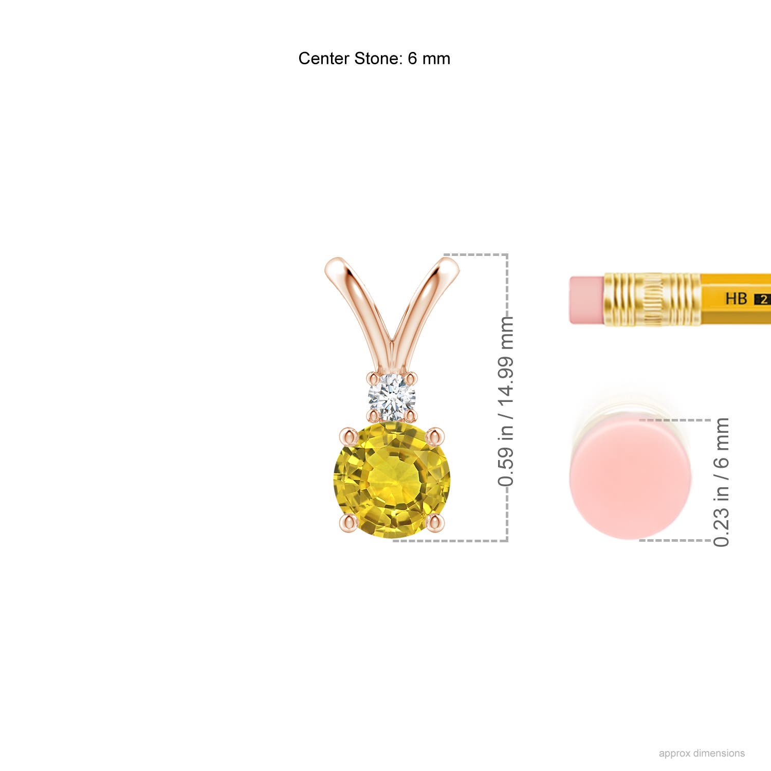 AAAA - Yellow Sapphire / 1.04 CT / 14 KT Rose Gold