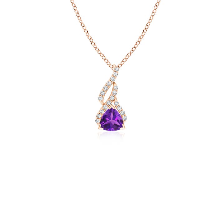 AAAA - Amethyst / 0.24 CT / 14 KT Rose Gold