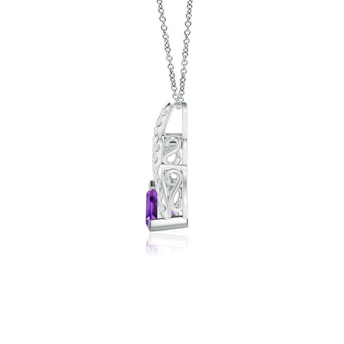 AAA - Amethyst / 0.5 CT / 14 KT White Gold